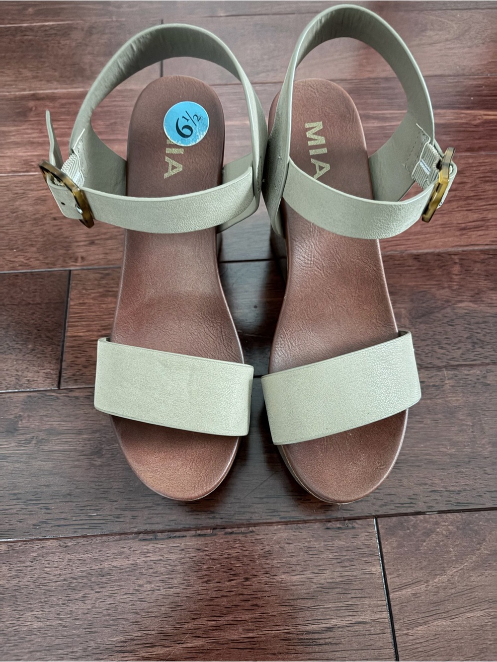 MIA Tan Ankle-Strap Block Heel Sandals
